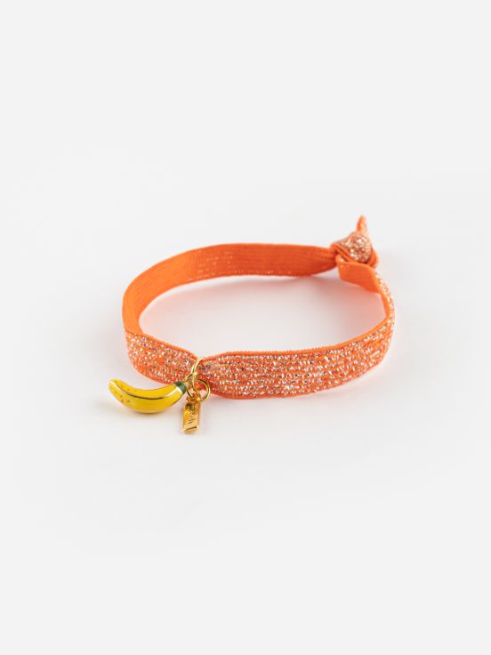 Orange Elastic Charm/Banana Bracelet