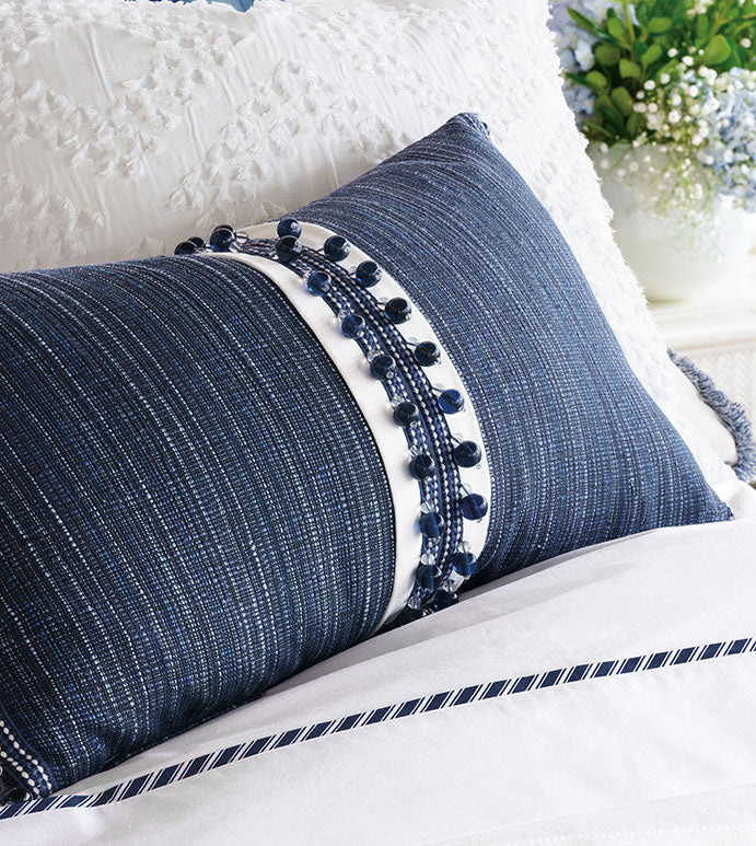 Mykonos Beaded Trim Decorative Pillow
