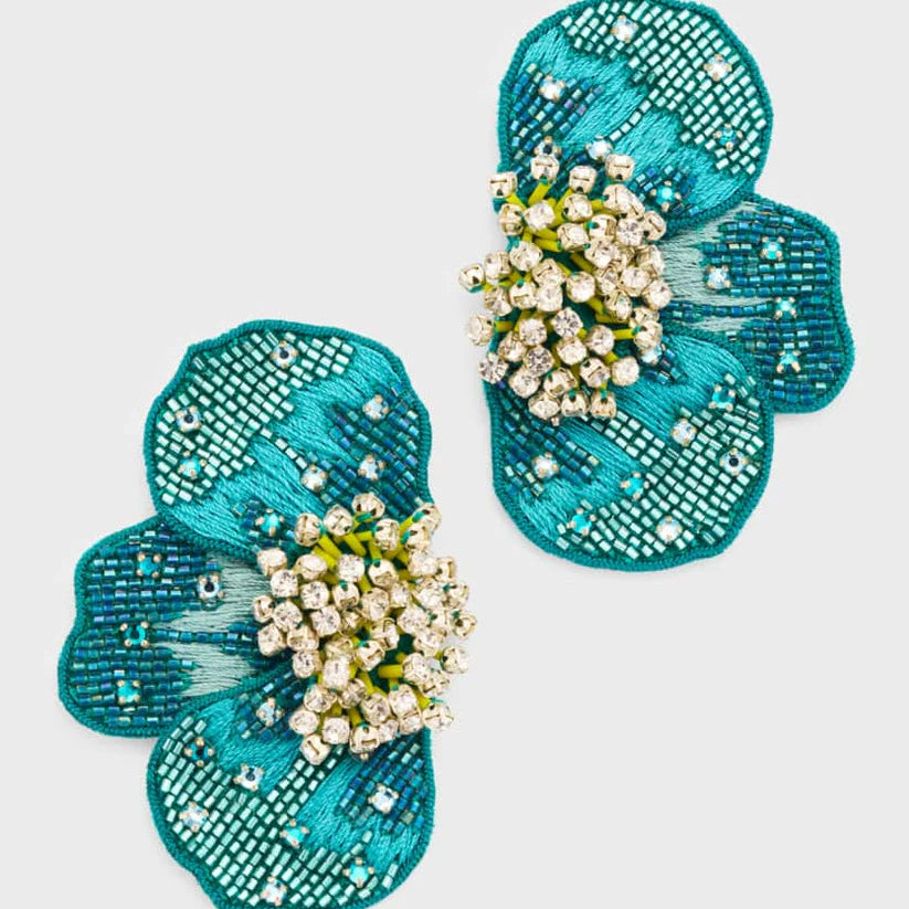 Gertie Flower Studs Turquoise