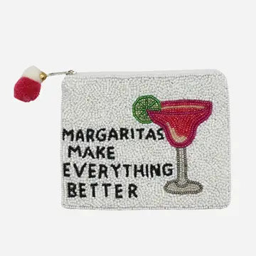 Margaritas Make Everything Better Beaded Pouch