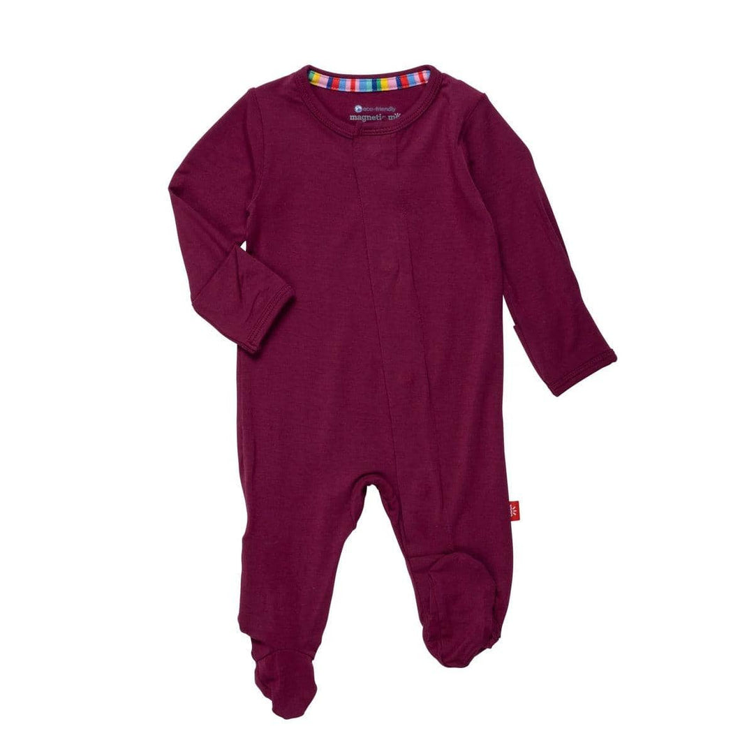 Bordeaux Ruffle Modal Magnetic Footie