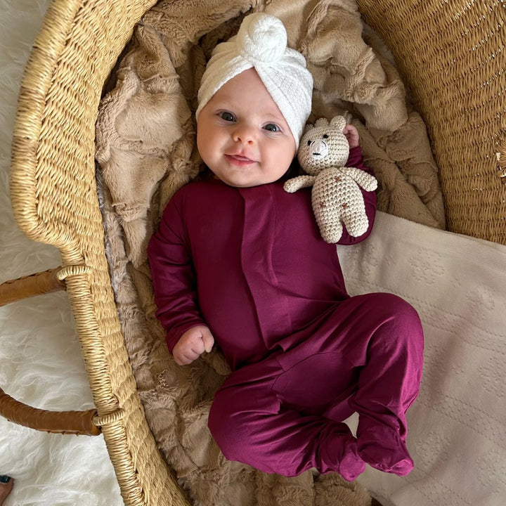 Bordeaux Ruffle Modal Magnetic Footie