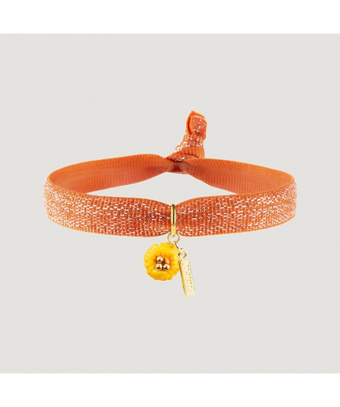 Orange Elastic Charm/Yellow Dandelion Bracelet