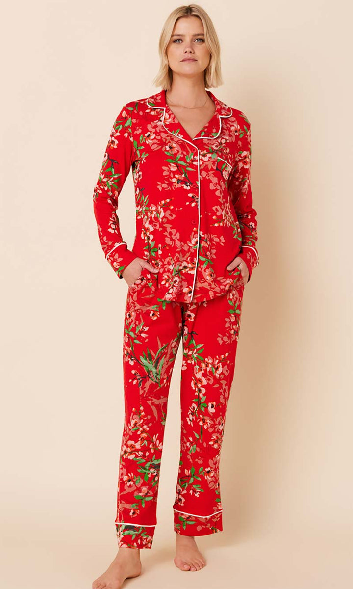 Cherry Quince Pima Knit Capri Pajamas