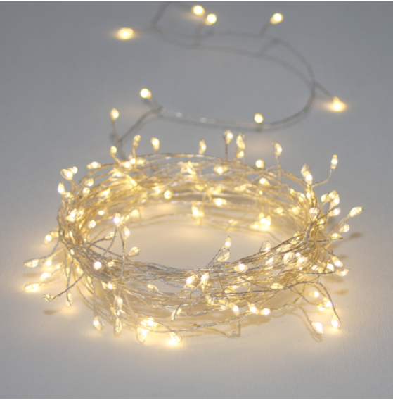 Silver Copper Cluster Fairy Light in Warm White Light - 160 LED