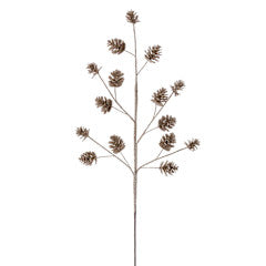 24" Artificial  Pinecone Glitter Spray Set of 3