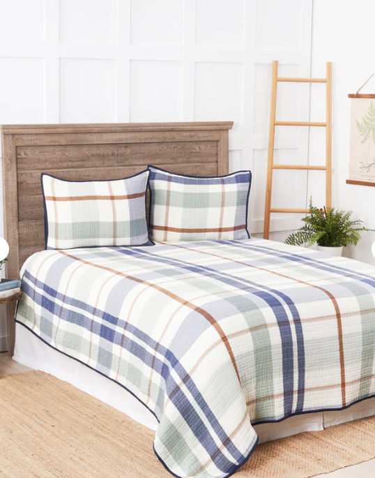 Cypress Plaid Coverlet Set