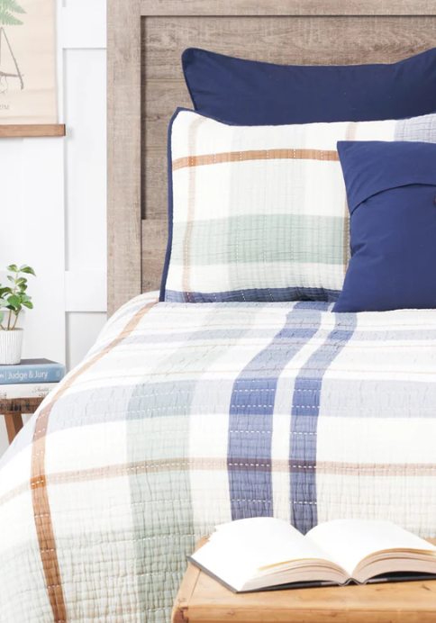 Cypress Plaid Coverlet Set