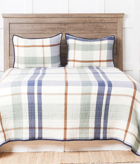 Cypress Plaid Coverlet Set