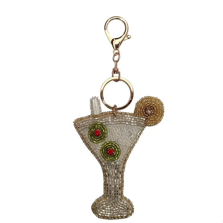 Martini Beaded Bag Charm
