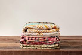 Quilt Coverlet Cotton Vintage Kantha Queen (Each Will Vary) 86"Sq