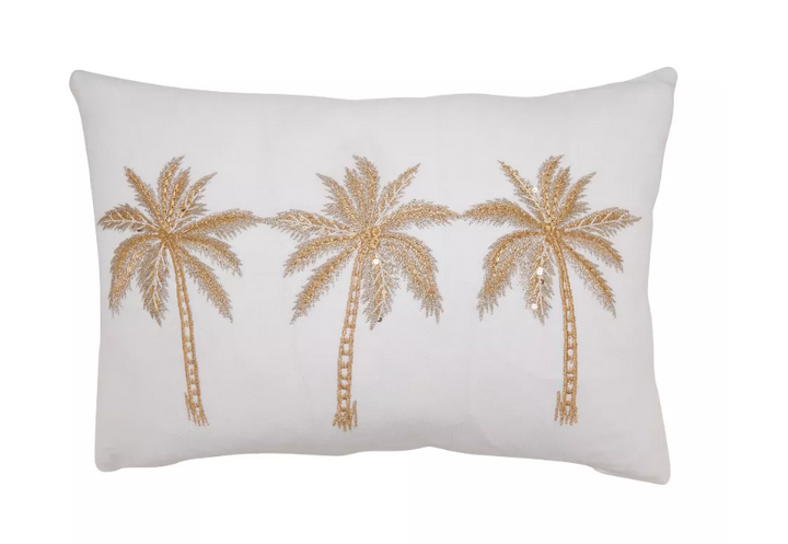 Palm Trees Pillow Gold
