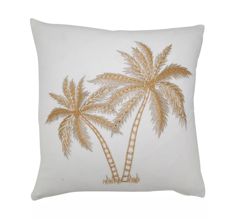 Palm Trees Pillow Gold