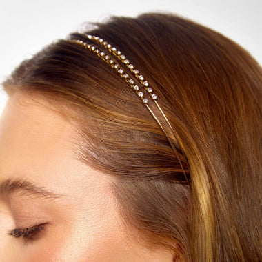 Metal Rhinestone Double Headband
