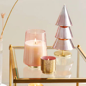 Pink Pine Tiny Tinsel Glass Candle