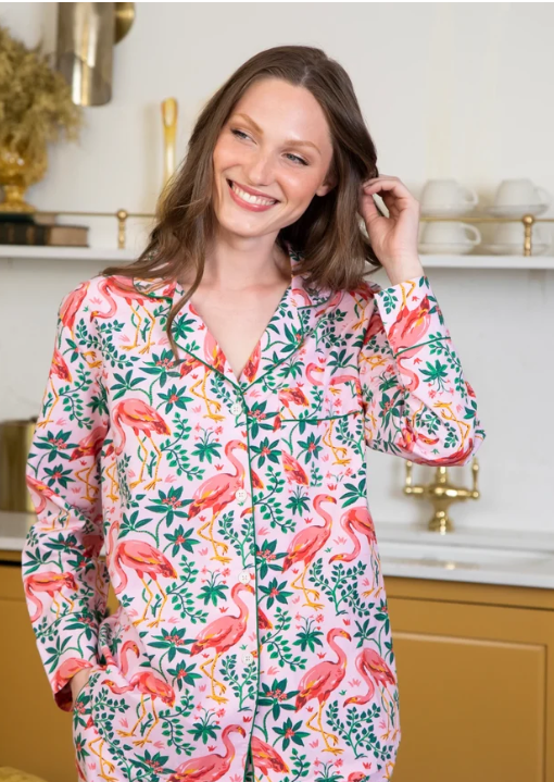 Flock of Flamingos Rose Sleep Shirt