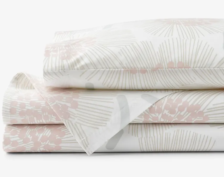 Flower Burst Classic Cool Organic Cotton Percale Sheet Set