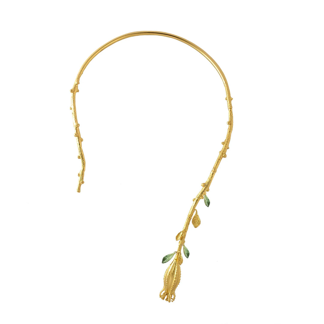 Gold Flower Button Necklace