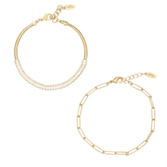 Anklet Links and Shine 18k Gold Plated Set of 2