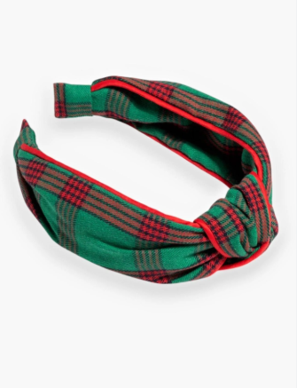 Shiraleah Plaid Knotted Headband | Emerald
