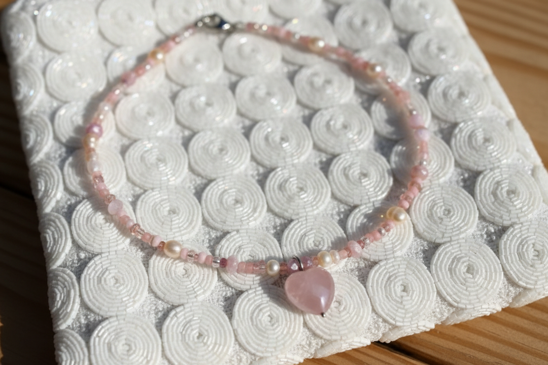 Murano Heart Angel Pink Necklace | CPJ