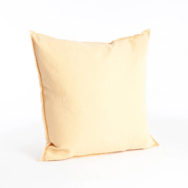 Fringed Design Linen Down Filled Decorative Pillow