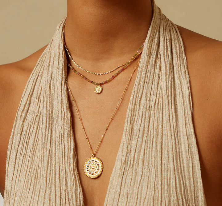 Multi Tourmaline Mini Mandala Choker