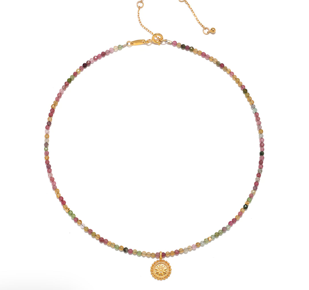 Multi Tourmaline Mini Mandala Choker