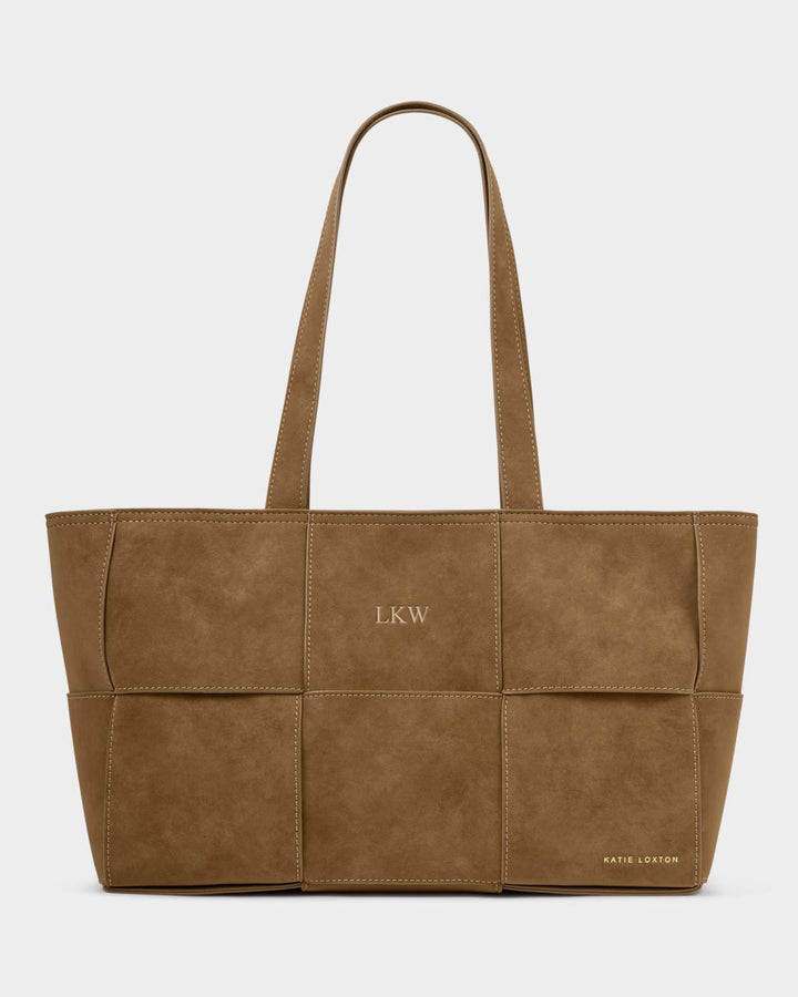 Taya Woven Suedette Tote Bag / Caramel