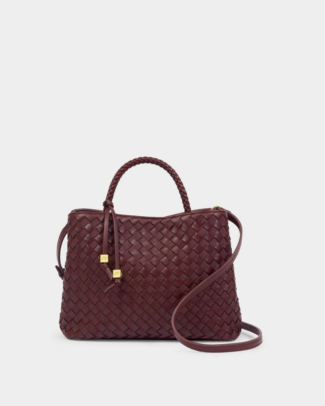 Nova Hand Woven Top Handle Bag / Cherry