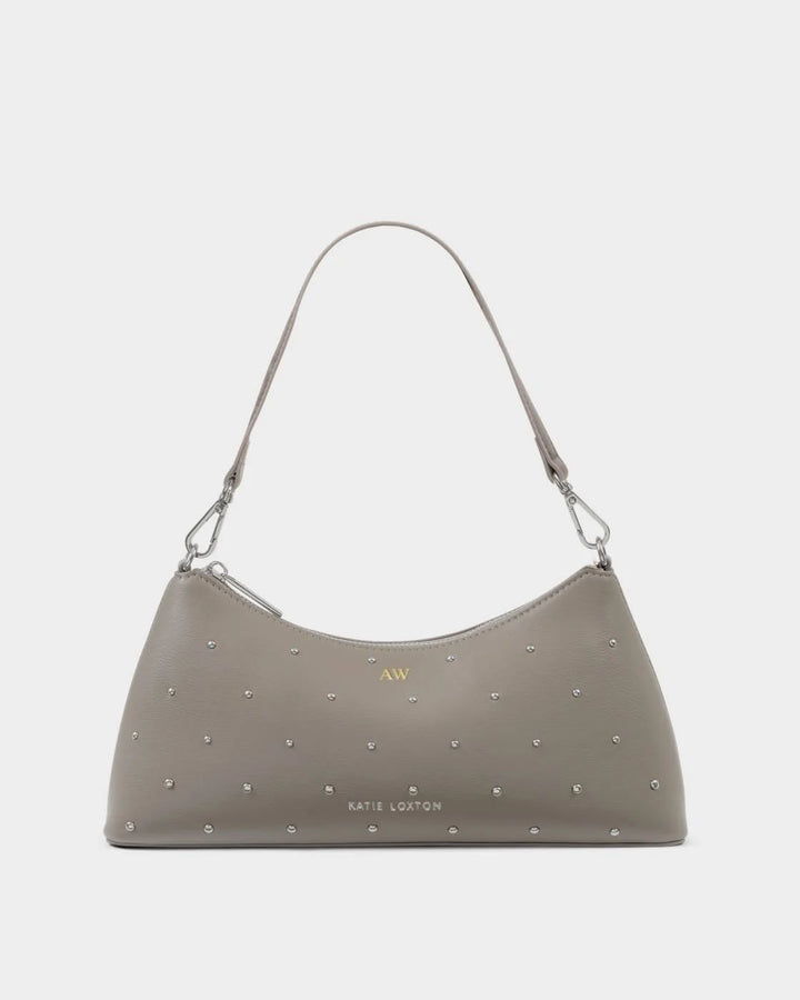 Miley  Small Shoulder Bag / Silver Mink/ Studded