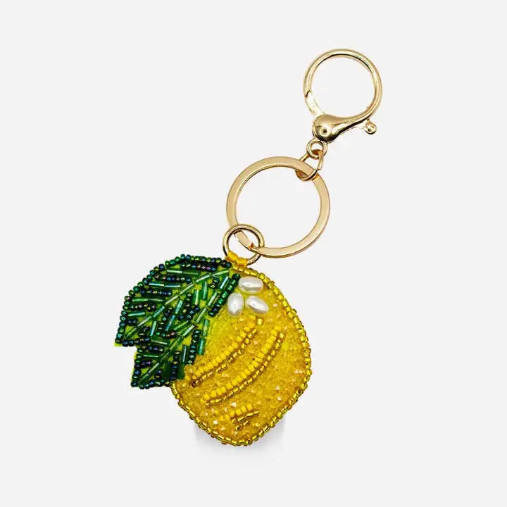 Lemon Beaded Bag Charm