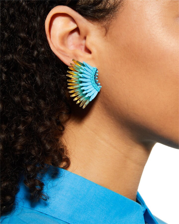 Mini Madeline Cerulean Gold Earrings
