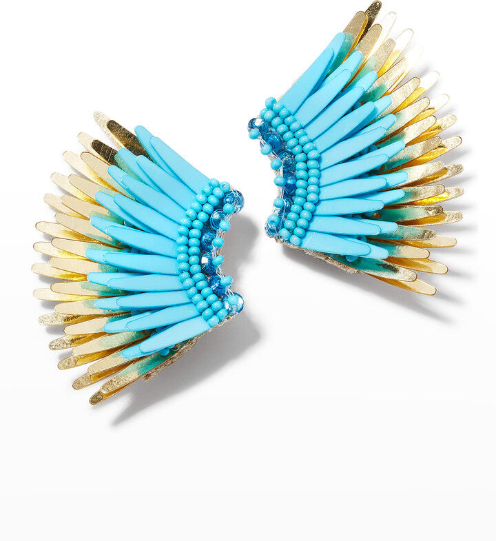 Mini Madeline Cerulean Gold Earrings