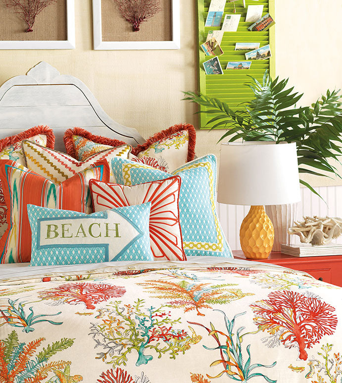 Maldive Block Printed Beach Decorative Pillow