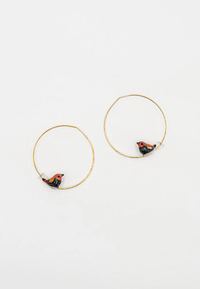 Swallow Bird Circle Earrings