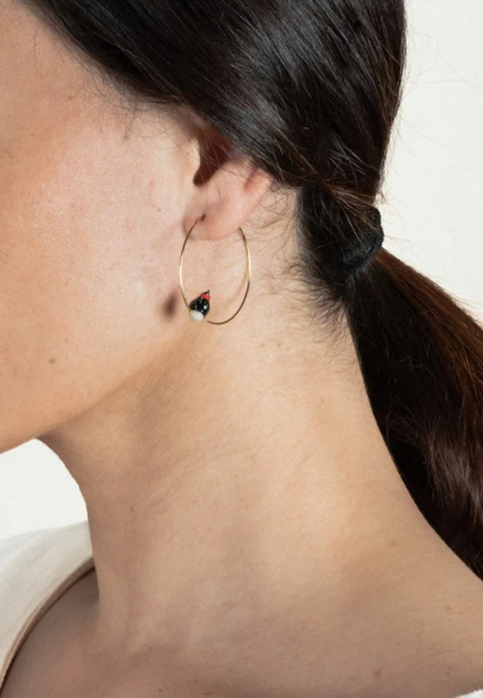 Swallow Bird Circle Earrings