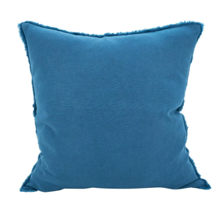 Fringed Design Linen Down Filled Decorative Pillow