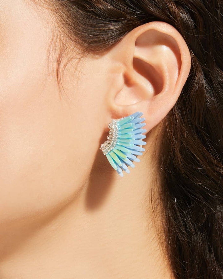 Micro Madeline Metallic Light Blue Earrings