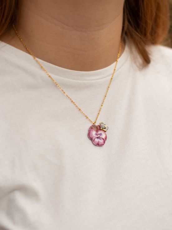 Figs And Flowers Butterfly Necklace