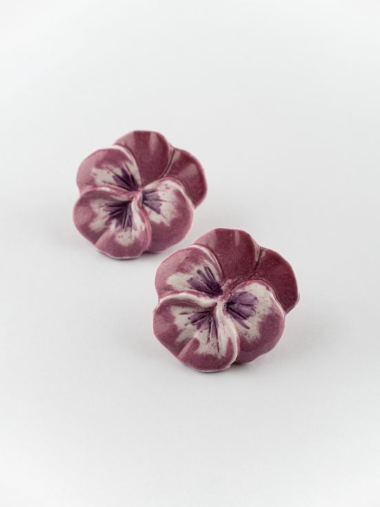 Figs And Flowers Pansy Stud Earrings