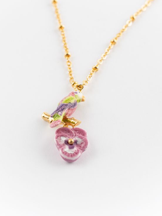 Figs And Flowers Parrot & Pansy Necklace