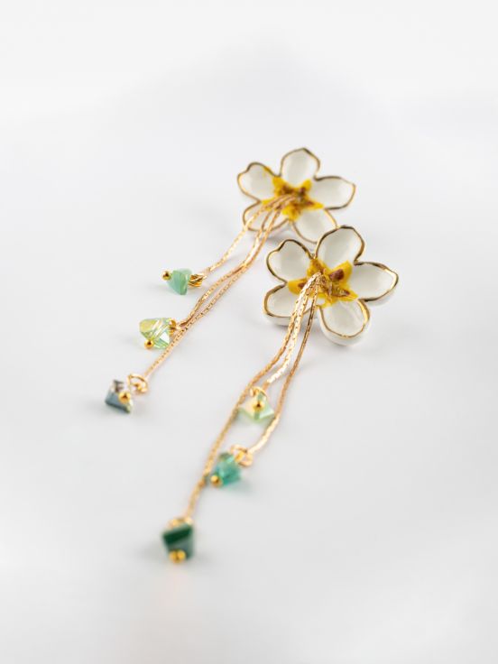 Harvest Time Peartree Flower Pendant Earrings