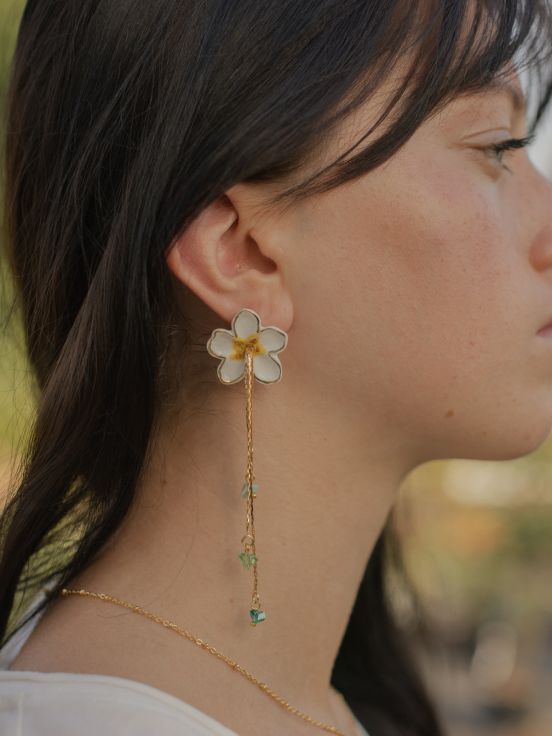 Harvest Time Peartree Flower Pendant Earrings