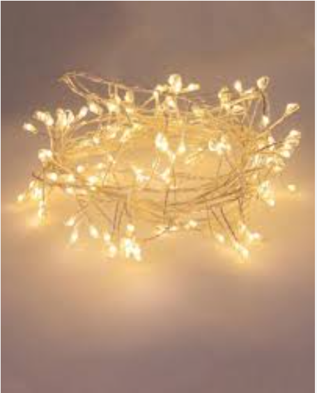 160 LED Silver Copper Cluster Light Plug in