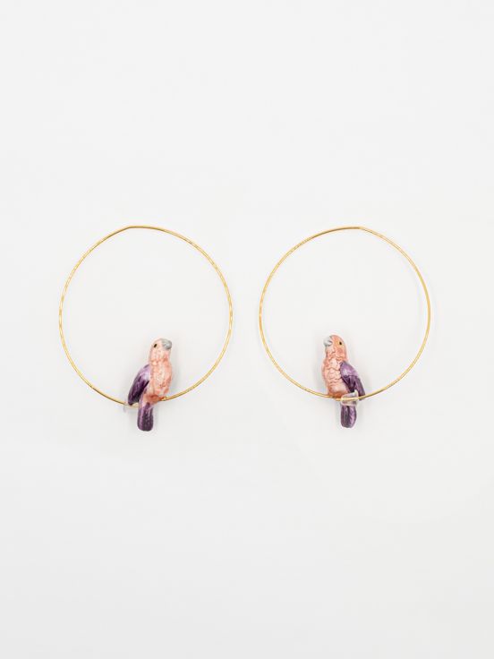 Purple Parrot Maxi Earring