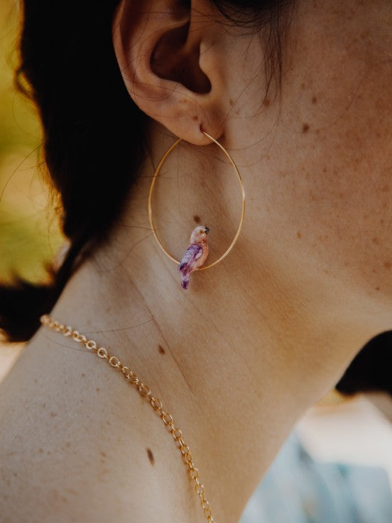 Purple Parrot Maxi Earring
