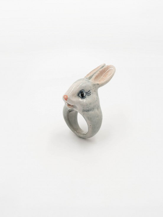 White Bunny Ring