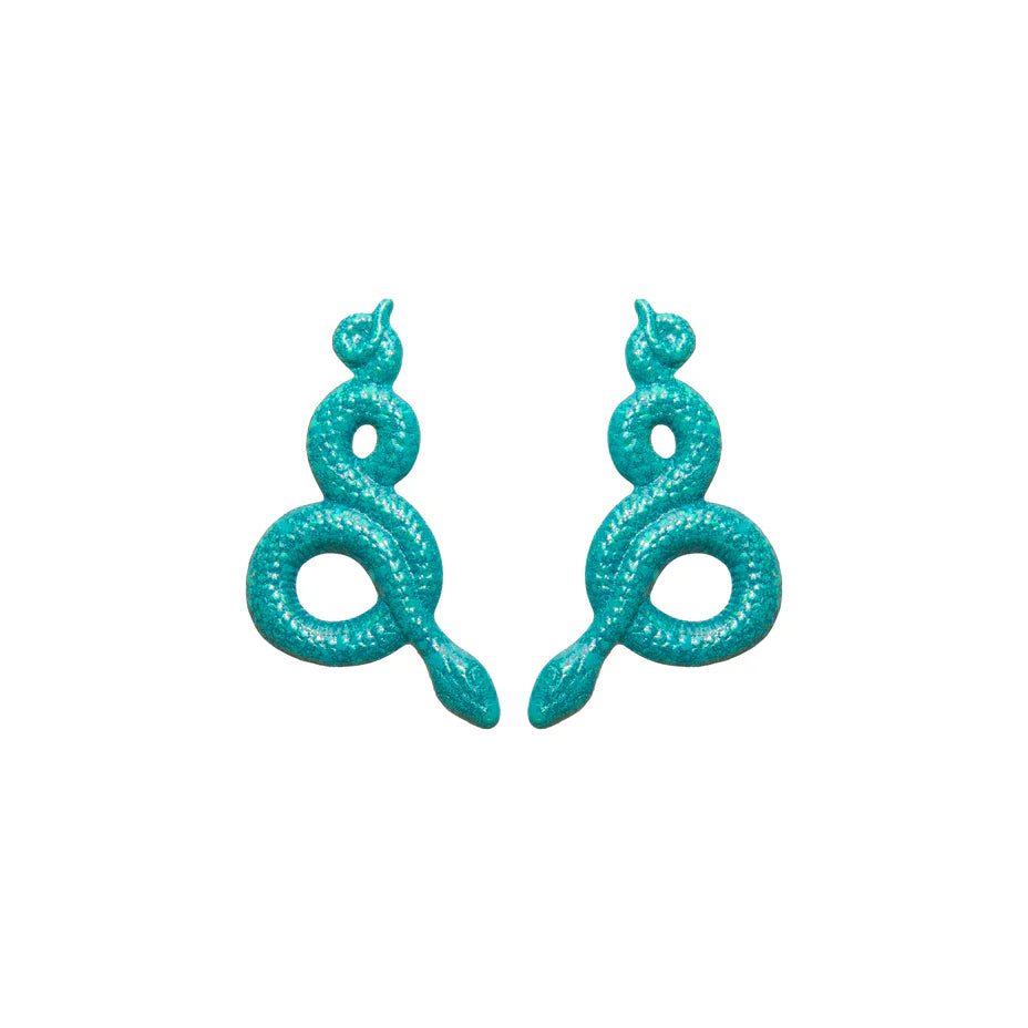 Teal Viper Earrings