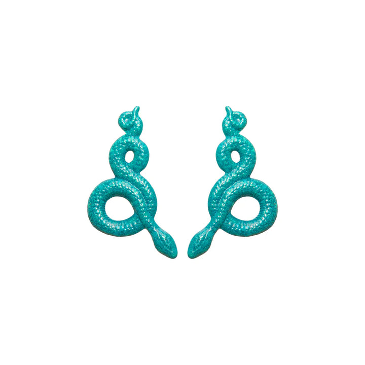 Teal Viper Earrings